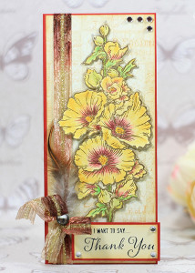 Tall Floral Thank You Card