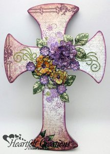 Moss Green and Rose Decorative Cross